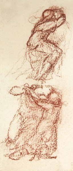 Boceto preparatorio para Amor entre las ruinas de Edward Coley Burne Jones