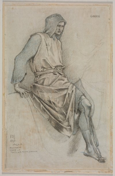Estudio para el fracaso de Gawain de los tapices del Santo Grial de Edward Coley Burne Jones
