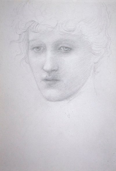 Estudio de cabeza de una niña - Bessie Keane de Edward Coley Burne Jones