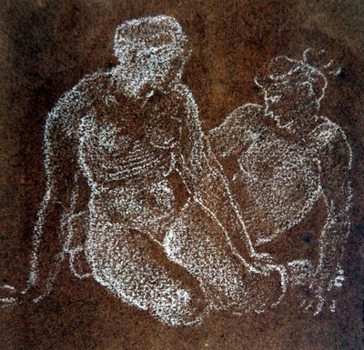 Estudio de dos desnudos femeninos sentados de Edward Coley Burne Jones
