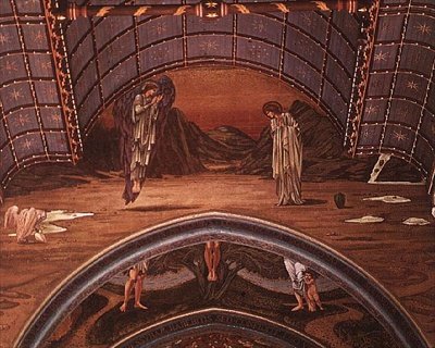 La Anunciación y parte de una crucifixión alegórica de Edward Coley Burne Jones
