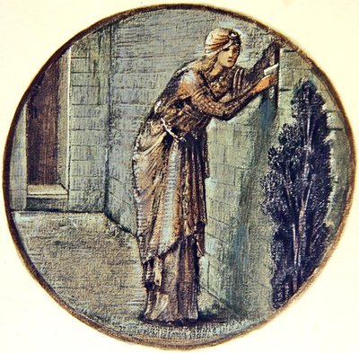 El libro de las flores: XXIV. Encuentro en el muro de Edward Coley Burne Jones