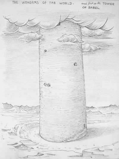 Las maravillas del mundo: La torre de Babel de Edward Coley Burne Jones