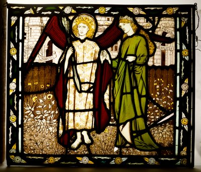 Amor y Alcestis, panel de Morris & Co. de la "Leyenda de las Buenas Mujeres" por Geoffrey Chaucer, 1864 de Edward Burne Jones