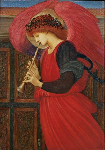 Un ángel tocando un flageolet de Edward Burne Jones