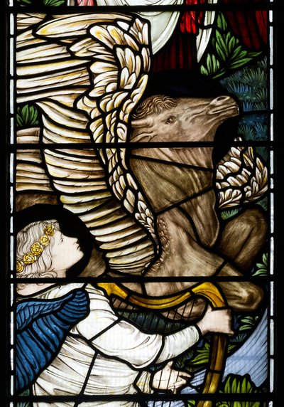 Ángel y toro detalle, Ríos del Paraíso, 1875 de Edward Burne Jones