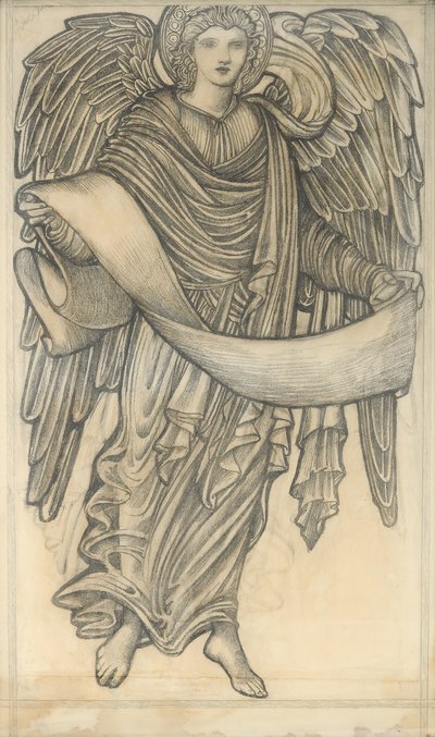Ángel con Pergamino - figura número ocho, 1880 de Edward Burne Jones