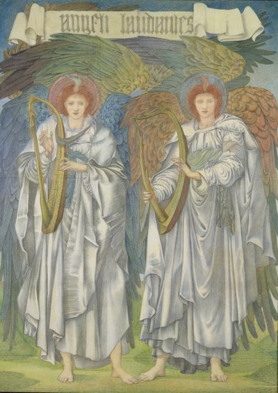 Angeli Laudantes, c.1887 (diseño para una ventana en la Catedral de Salisbury, también para tapices) de Edward Burne Jones