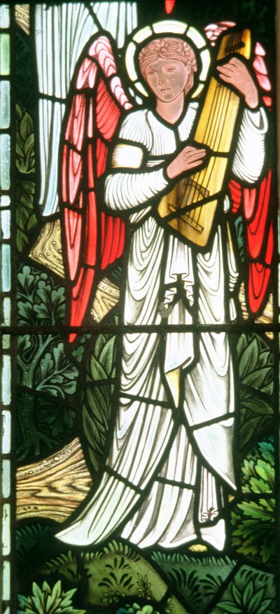 Ángeles del Paraíso: ángel musical, 1897 de Edward Burne Jones