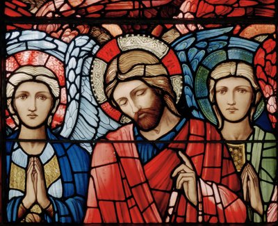 Cristo en Majestad, Ángeles Guardianes, Serafines, Arcángeles (detalle) de la Ventana de la Ascensión de Edward Burne Jones