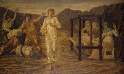 Cupido y Psique - Murales de Palace Green - Psique encargada por Venus, 1881 de Edward Burne Jones