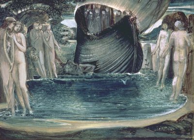 Diseño para Las sirenas, 1890s de Edward Burne Jones