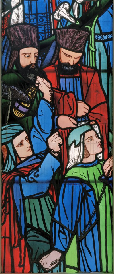 Detalle de la Procesión de Salomón y la Reina de Saba de Edward Burne Jones