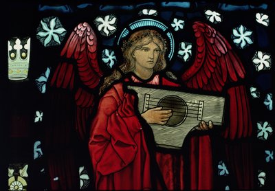 (detalle) del Ángel Músico, hecho por William Morris y Co., 1882 de Edward Burne Jones