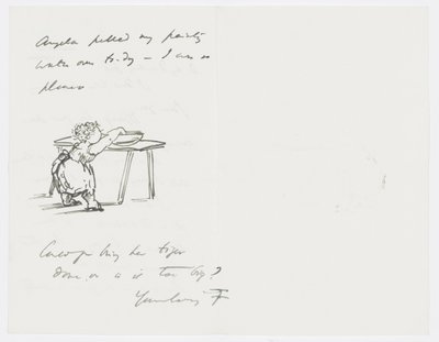 Carta a la nieta del artista Angela Thirkell de Edward Burne Jones
