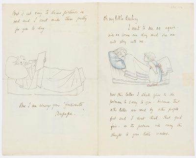 Carta a la nieta del artista Angela Thirkell de Edward Burne Jones