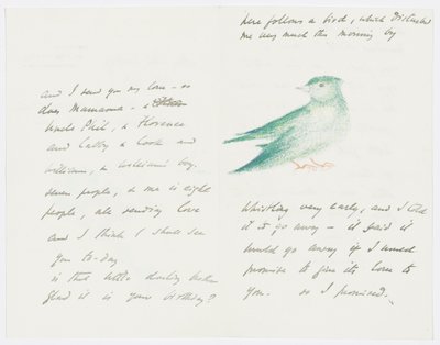 Carta a la nieta del artista Angela Thirkell de Edward Burne Jones