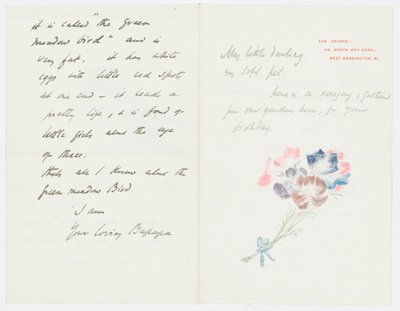 Carta a la nieta del artista Angela Thirkell de Edward Burne Jones