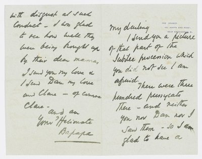Carta a la nieta del artista Angela Thirkell de Edward Burne Jones
