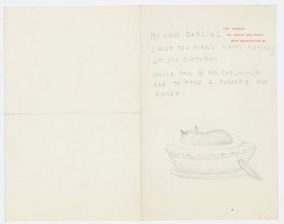 Carta a la nieta del artista Angela Thirkell de Edward Burne Jones