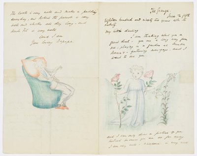 Carta a la nieta del artista Angela Thirkell de Edward Burne Jones