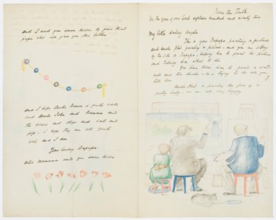 Carta a la nieta del artista Angela Thirkell de Edward Burne Jones