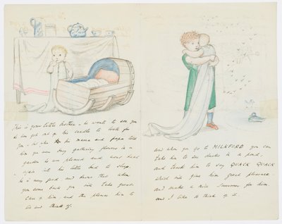 Carta a la nieta del artista Angela Thirkell de Edward Burne Jones