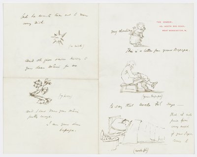 Carta a la nieta del artista Angela Thirkell de Edward Burne Jones