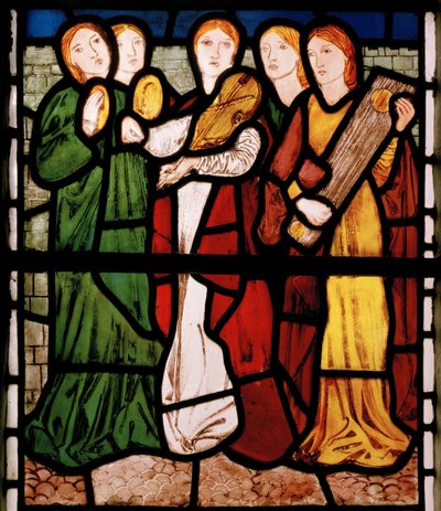 Músicos Doncellas, del Cantar de los Cantares, 1862 de Edward Burne Jones
