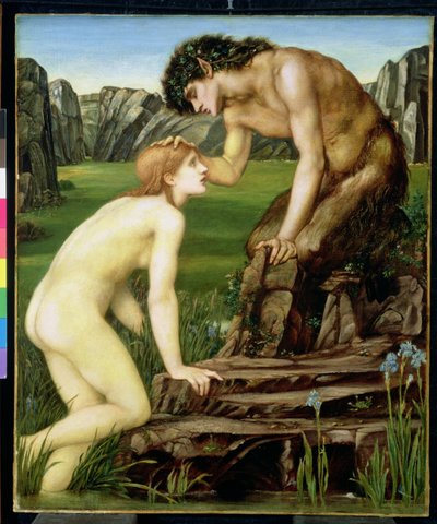 Pan y Psique de Edward Burne Jones