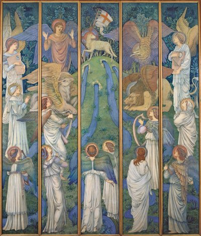 Paraíso, con la Adoración del Cordero Santo, c.1875-80 de Edward Burne Jones