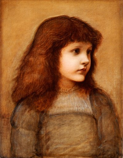 Retrato de Gertie Lewis, medio cuerpo, 1879-80 de Edward Burne Jones
