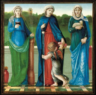 Santa Bárbara, Santa Dorotea y Santa Inés de Edward Burne Jones