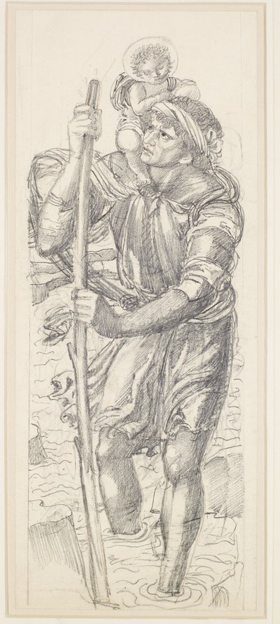 San Cristóbal y el Niño Jesús de Edward Coley Burne Jones