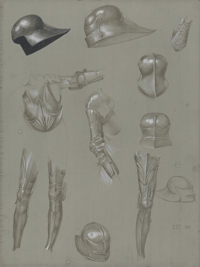 Estudios de una armadura, 1875 de Edward Burne Jones