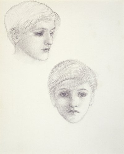 Estudios del hijo del artista, Philip, como un niño pequeño, c.1875 de Edward Burne Jones