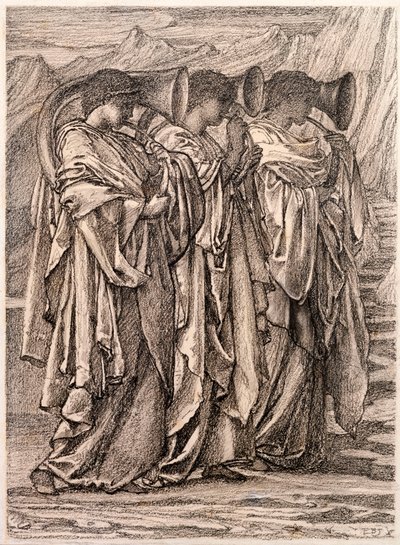 Estudio para "El desafío en el desierto", c.1875 de Edward Burne Jones