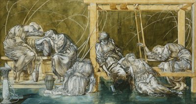 Estudio para "El patio del jardín" de Edward Burne Jones