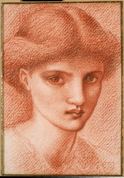 Estudio de la cabeza de una niña de Edward Burne Jones