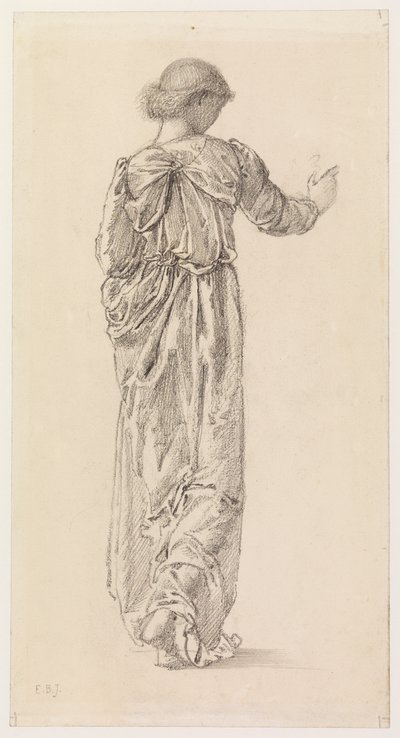 Estudio de una figura femenina drapeada para "Las tejedoras de guirnaldas", 1866 de Edward Burne Jones