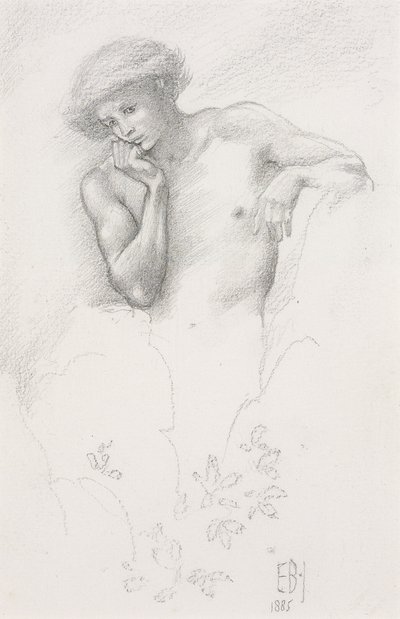 Estudio de un hada de la colina para "Arthur en Avalon", 1885 de Edward Burne Jones