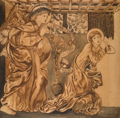 La Anunciación, c.1862 de Edward Burne Jones