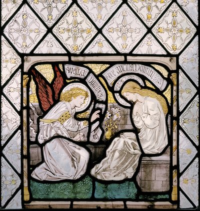 La Anunciación (detalle de la ventana este) de Edward Burne Jones
