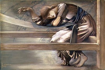 La serie de la rosa silvestre - Estudio para "El jardín de la corte" de Edward Burne Jones
