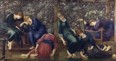 El patio del jardín, de la serie Briar Rose, c.1894 de Edward Burne Jones
