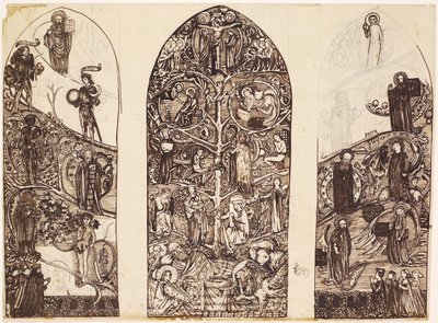 El árbol de Jesé, diseño para vidrieras en la Abadía de Waltham, producido por Powell & Co., 1860 de Edward Burne Jones