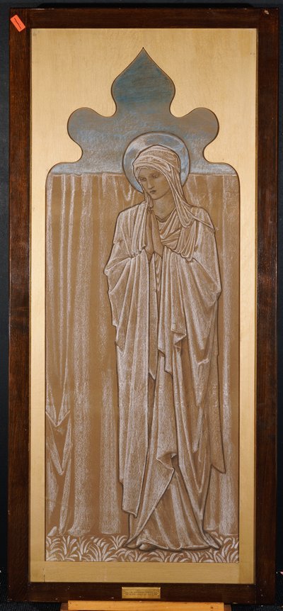 La Virgen María: boceto para una vidriera en Ashton-under-Lyne, c.1892 de Edward Burne Jones