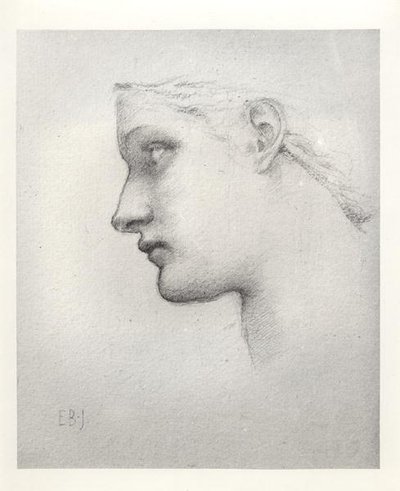 Estudio Variante para la Cabeza de la Reina en Laus Veneris de Edward Burne Jones