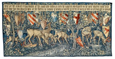 Verdura con ciervos y escudos, tapiz diseñado por el artista y tejido por Morris y Co. de Edward Burne Jones