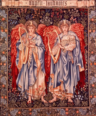 Angeli Laudantes, tapiz diseñado por Henry Dearle con figuras de Edward Burne-Jones dibujadas originalmente en 1877/78, tejida en Merton Abbey en 1894 por Morris and Co. (lana y seda sobre algodón) de Edward Coley and Dearle John Henry Burne Jones 